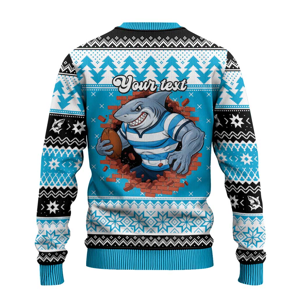 Claus Shark Strikes Personalized Ugly Christmas Sweater Christmas Rugby League Spirit - Aussie Hoodie