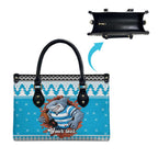 Claus Shark Strikes Personalized Leather Bag Christmas Rugby League Spirit - Aussie Hoodie