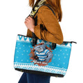 Claus Shark Strikes Personalized Leather Tote Bag Christmas Rugby League Spirit - Aussie Hoodie