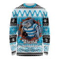 Claus Shark Strikes Personalized Long Sleeve Shirt Christmas Rugby League Spirit - Aussie Hoodie