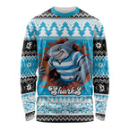 Claus Shark Strikes Personalized Long Sleeve Shirt Christmas Rugby League Spirit - Aussie Hoodie