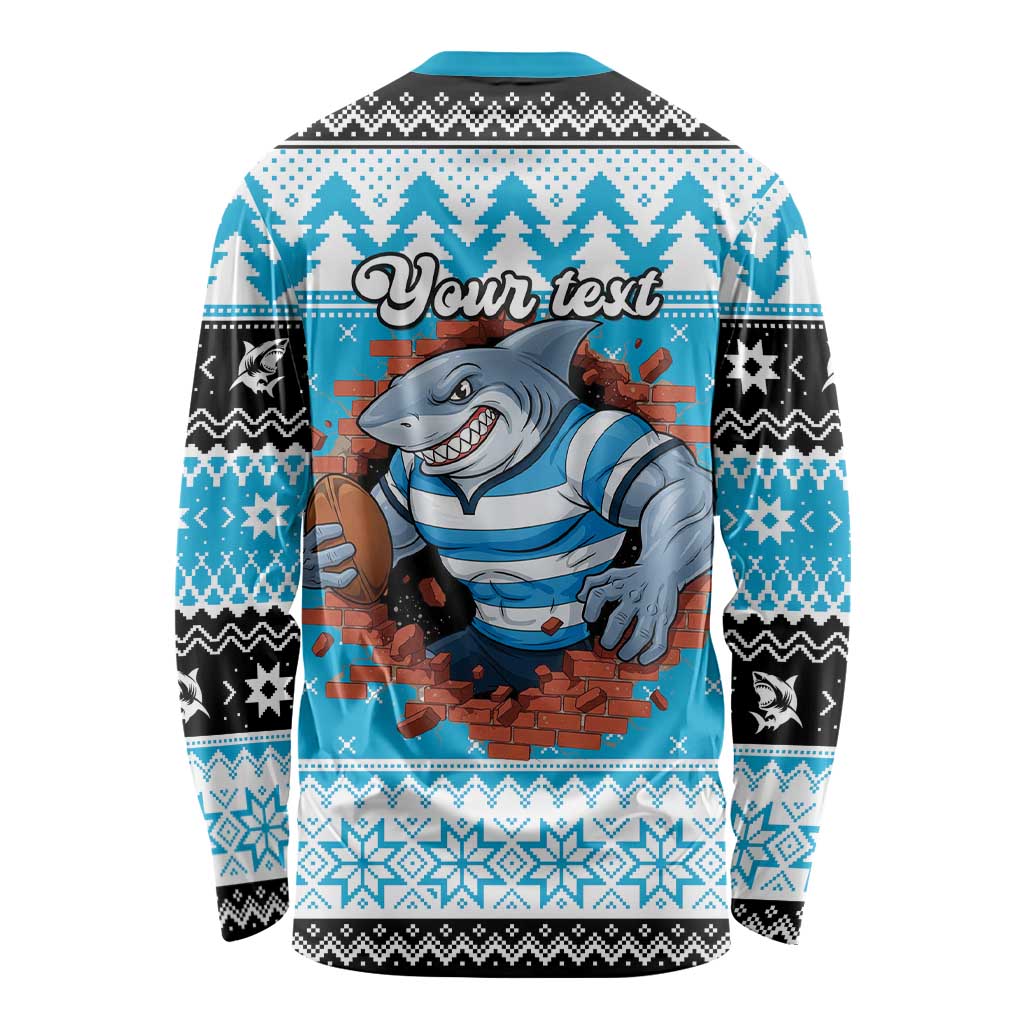 Claus Shark Strikes Personalized Long Sleeve Shirt Christmas Rugby League Spirit - Aussie Hoodie