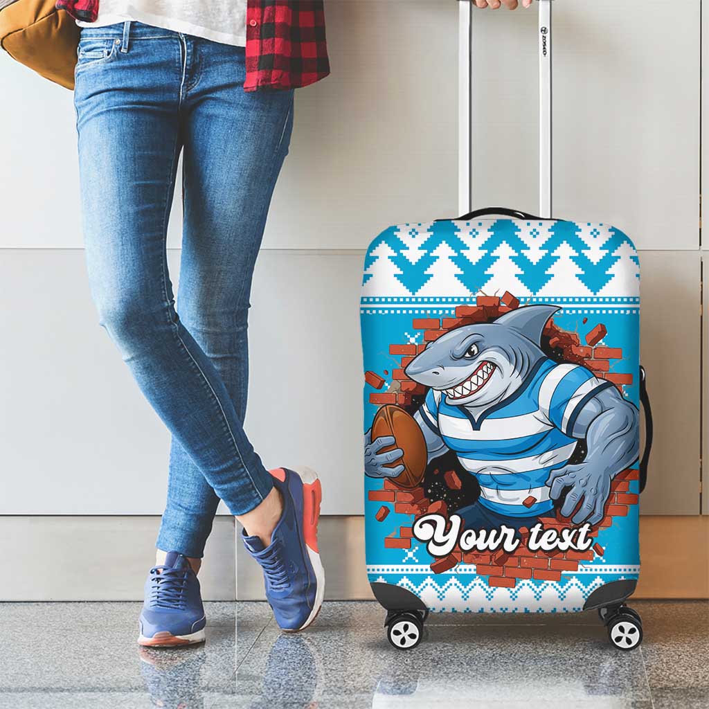 Claus Shark Strikes Personalized Luggage Cover Christmas Rugby League Spirit - Aussie Hoodie