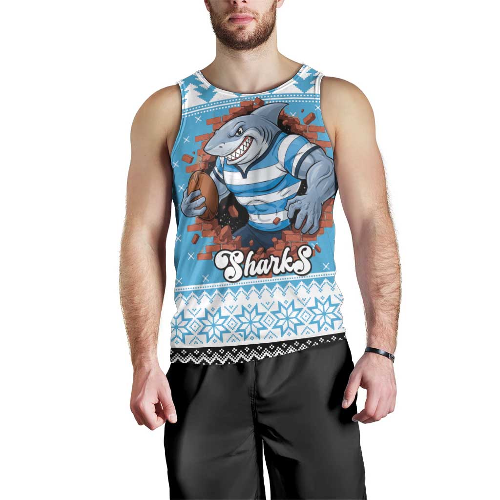 Claus Shark Strikes Personalized Men Tank Top Christmas Rugby League Spirit - Aussie Hoodie