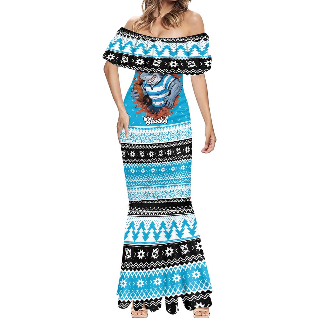 Claus Shark Strikes Personalized Mermaid Dress Christmas Rugby League Spirit - Aussie Hoodie