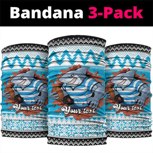 Claus Shark Strikes Personalized Neck Gaiter Christmas Rugby League Spirit - Aussie Hoodie