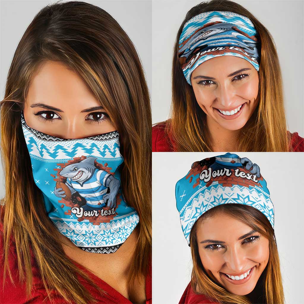 Claus Shark Strikes Personalized Neck Gaiter Christmas Rugby League Spirit - Aussie Hoodie
