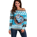 Claus Shark Strikes Personalized Off Shoulder Sweater Christmas Rugby League Spirit - Aussie Hoodie