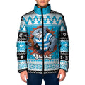 Claus Shark Strikes Personalized Padded Jacket Christmas Rugby League Spirit - Aussie Hoodie
