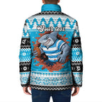 Claus Shark Strikes Personalized Padded Jacket Christmas Rugby League Spirit - Aussie Hoodie