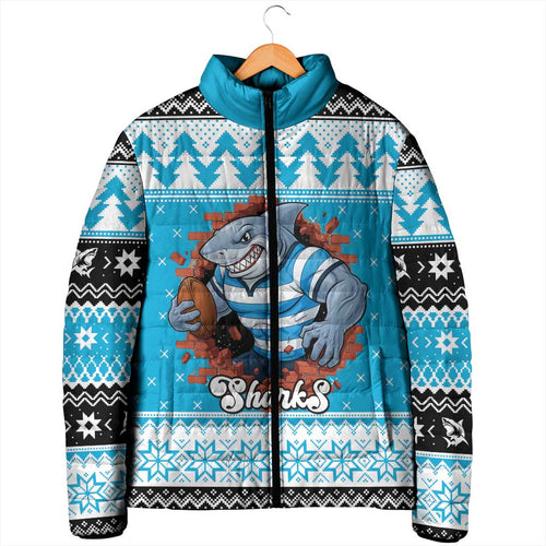 Claus Shark Strikes Personalized Padded Jacket Christmas Rugby League Spirit - Aussie Hoodie