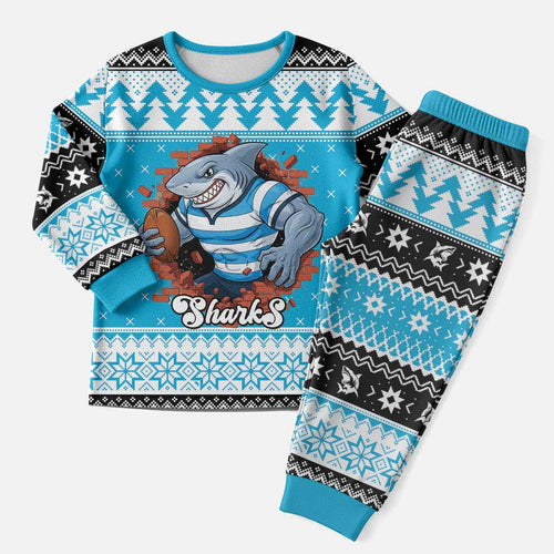 Claus Shark Strikes Personalized Christmas Pajama Set Christmas Rugby League Spirit - Aussie Hoodie