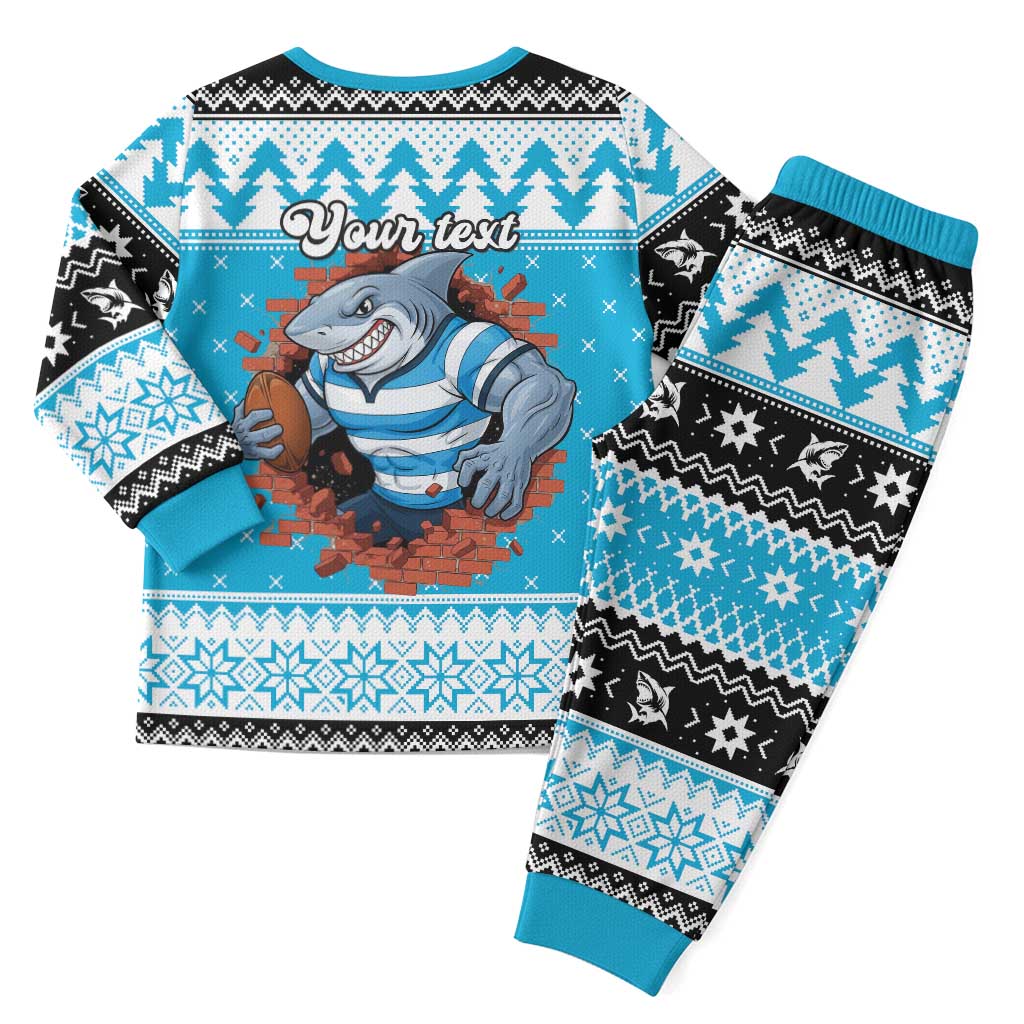 Claus Shark Strikes Personalized Christmas Pajama Set Christmas Rugby League Spirit - Aussie Hoodie