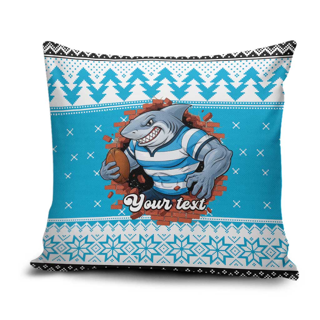 Claus Shark Strikes Personalized Pillow Cover Christmas Rugby League Spirit - Aussie Hoodie