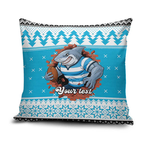 Claus Shark Strikes Personalized Pillow Cover Christmas Rugby League Spirit - Aussie Hoodie