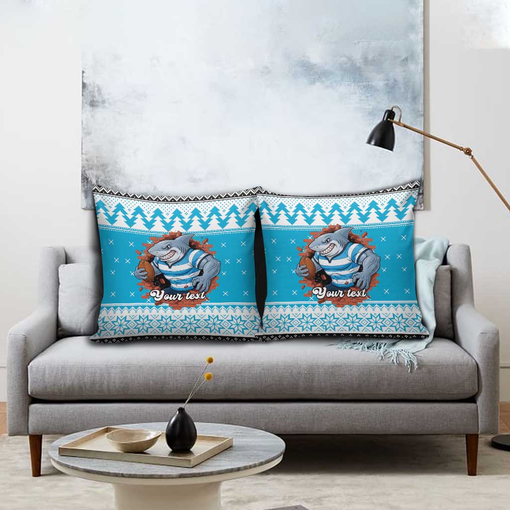 Claus Shark Strikes Personalized Pillow Cover Christmas Rugby League Spirit - Aussie Hoodie