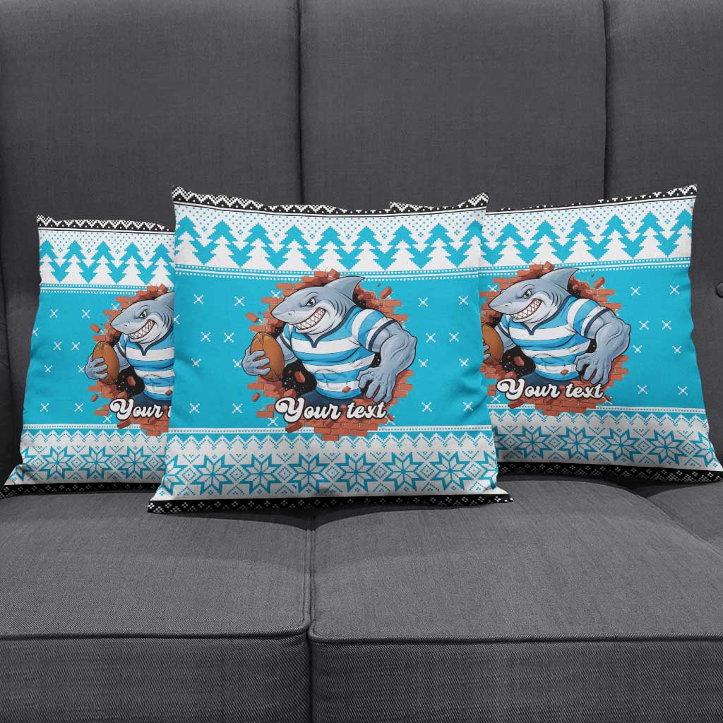 Claus Shark Strikes Personalized Pillow Cover Christmas Rugby League Spirit - Aussie Hoodie