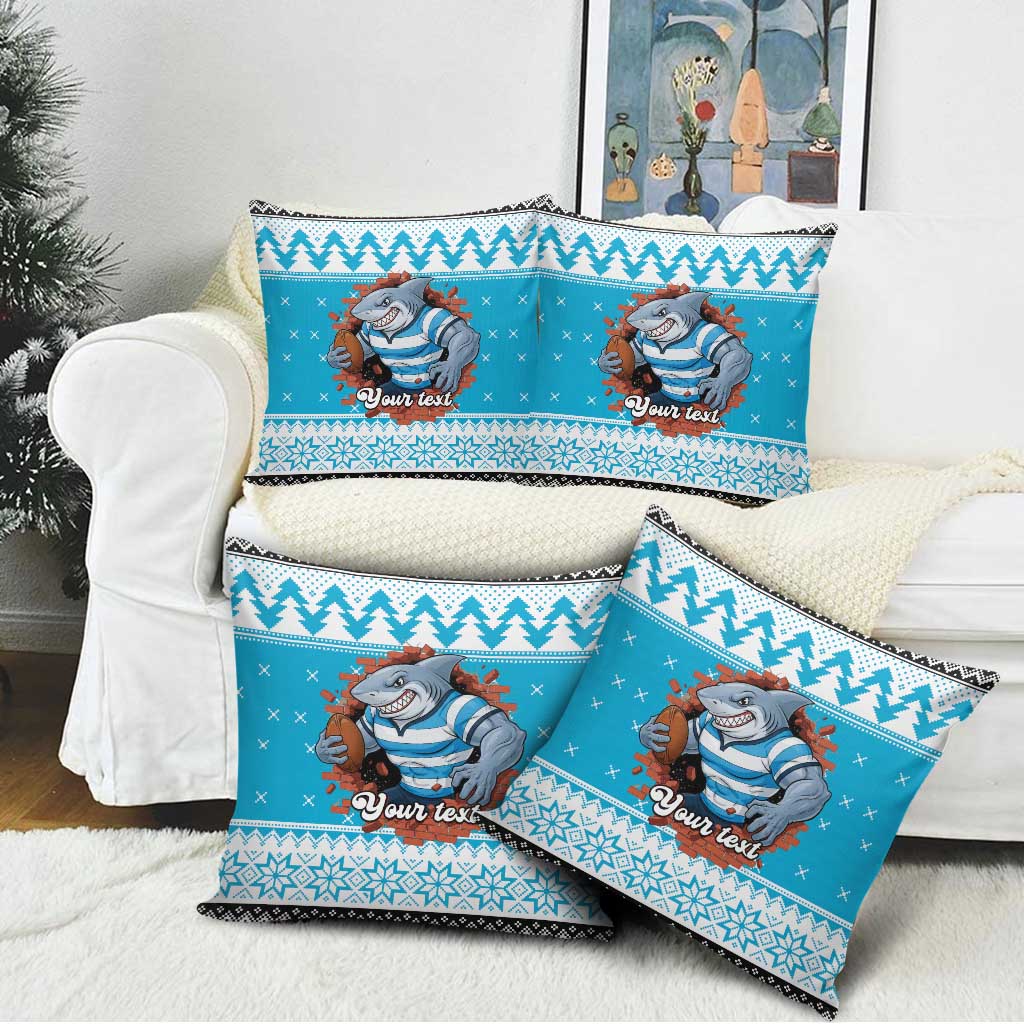 Claus Shark Strikes Personalized Pillow Cover Christmas Rugby League Spirit - Aussie Hoodie