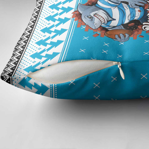 Claus Shark Strikes Personalized Pillow Cover Christmas Rugby League Spirit - Aussie Hoodie