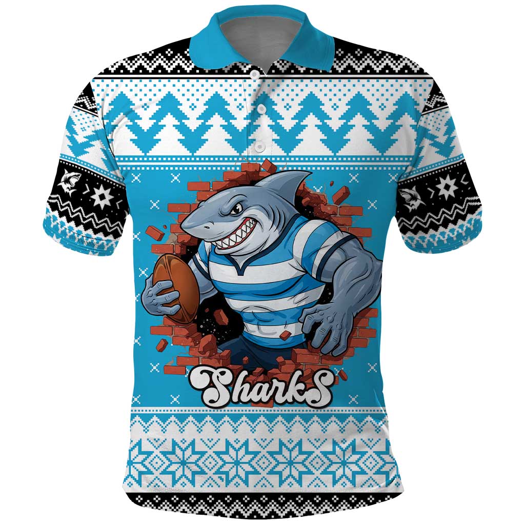 Claus Shark Strikes Personalized Polo Shirt Christmas Rugby League Spirit - Aussie Hoodie