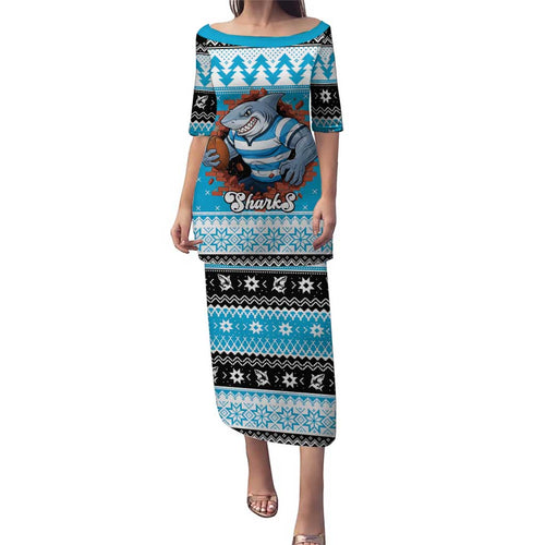 Claus Shark Strikes Personalized Puletasi Christmas Rugby League Spirit - Aussie Hoodie