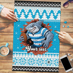 Claus Shark Strikes Personalized Puzzle Christmas Rugby League Spirit - Aussie Hoodie