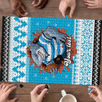 Claus Shark Strikes Personalized Puzzle Christmas Rugby League Spirit - Aussie Hoodie