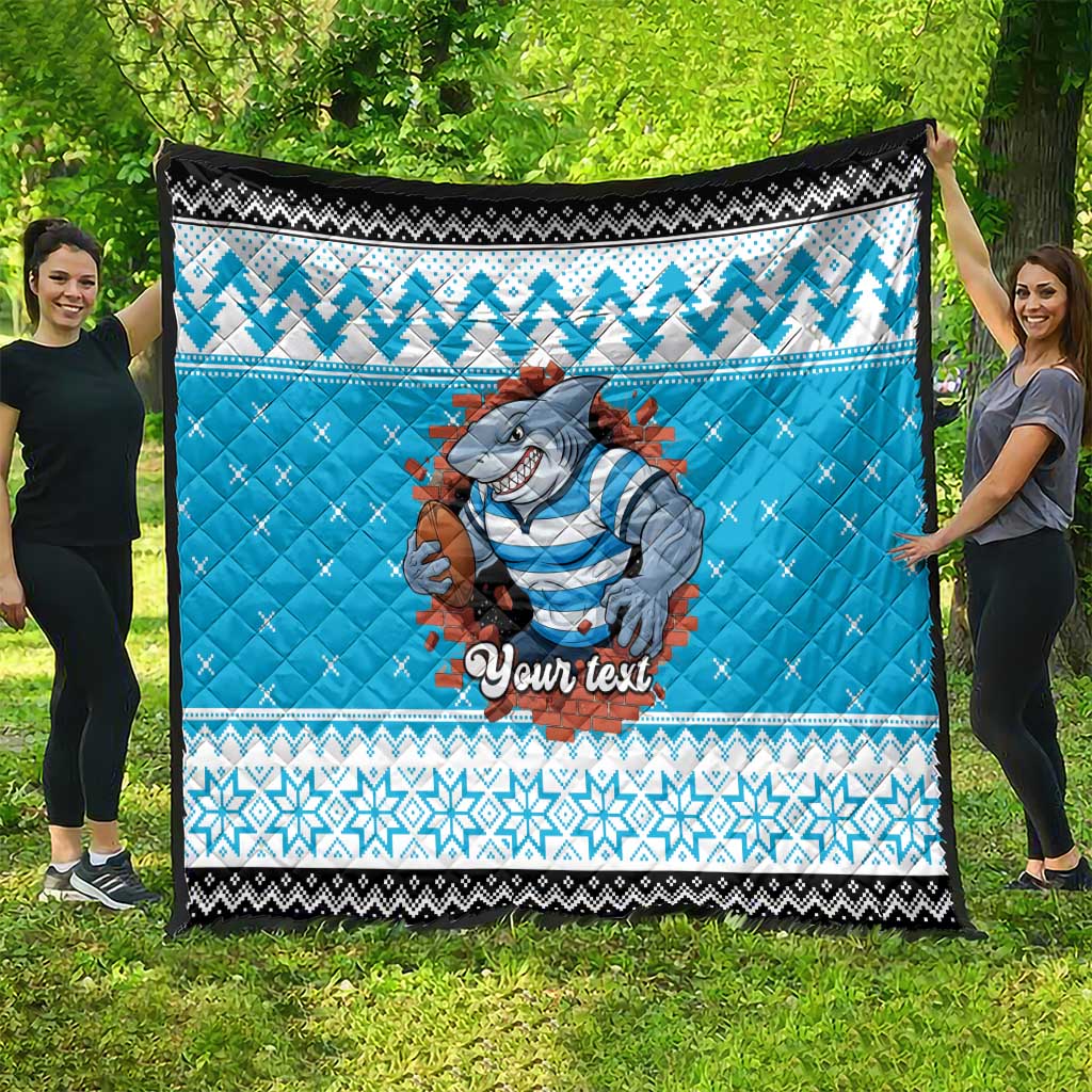 Claus Shark Strikes Personalized Quilt Christmas Rugby League Spirit - Aussie Hoodie