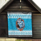 Claus Shark Strikes Personalized Quilt Christmas Rugby League Spirit - Aussie Hoodie
