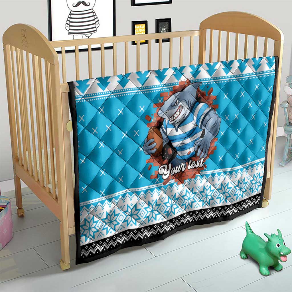 Claus Shark Strikes Personalized Quilt Christmas Rugby League Spirit - Aussie Hoodie