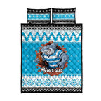 Claus Shark Strikes Personalized Quilt Bed Set Christmas Rugby League Spirit - Aussie Hoodie