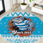 Claus Shark Strikes Personalized Round Carpet Christmas Rugby League Spirit - Aussie Hoodie
