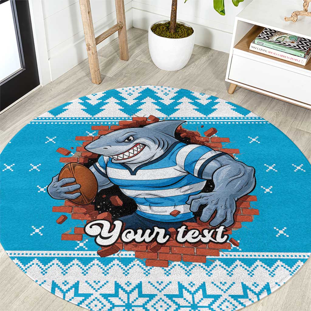 Claus Shark Strikes Personalized Round Carpet Christmas Rugby League Spirit - Aussie Hoodie