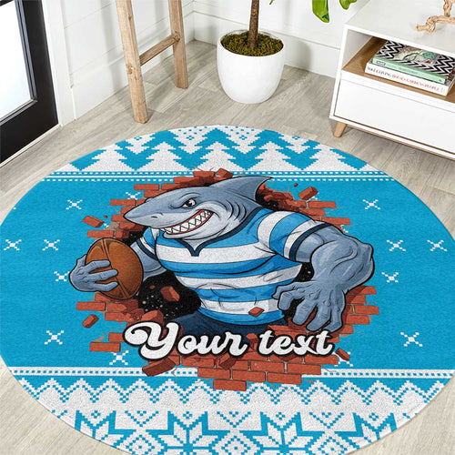 Claus Shark Strikes Personalized Round Carpet Christmas Rugby League Spirit - Aussie Hoodie