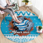 Claus Shark Strikes Personalized Round Carpet Christmas Rugby League Spirit - Aussie Hoodie