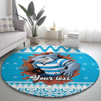 Claus Shark Strikes Personalized Round Carpet Christmas Rugby League Spirit - Aussie Hoodie