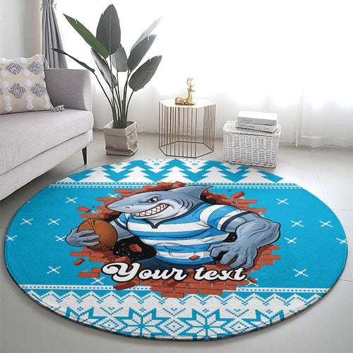 Claus Shark Strikes Personalized Round Carpet Christmas Rugby League Spirit - Aussie Hoodie