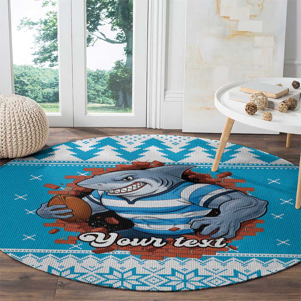 Claus Shark Strikes Personalized Round Carpet Christmas Rugby League Spirit - Aussie Hoodie