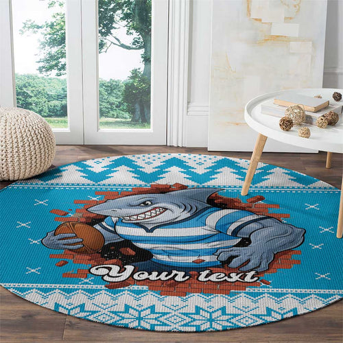 Claus Shark Strikes Personalized Round Carpet Christmas Rugby League Spirit - Aussie Hoodie