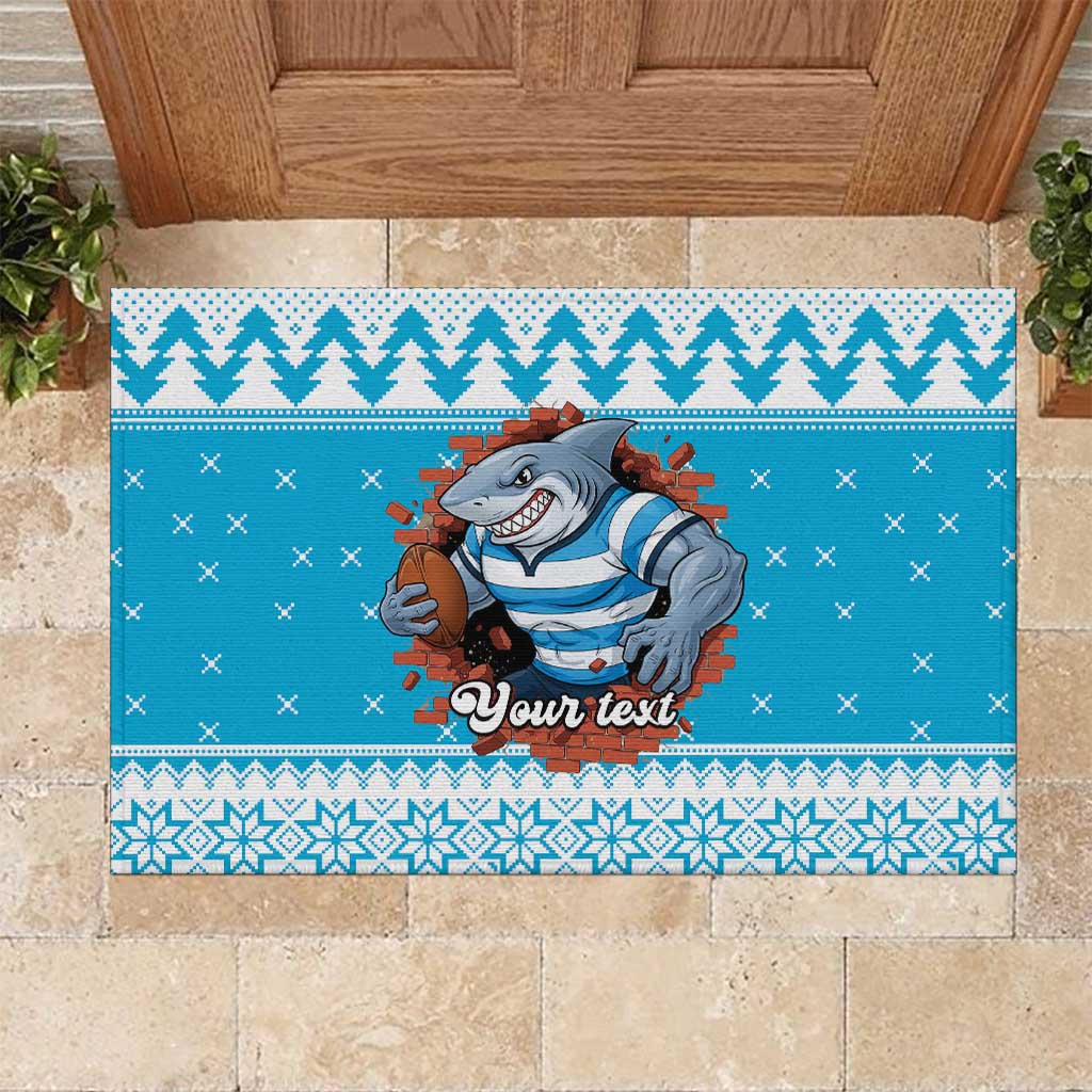 Claus Shark Strikes Personalized Rubber Doormat Christmas Rugby League Spirit - Aussie Hoodie