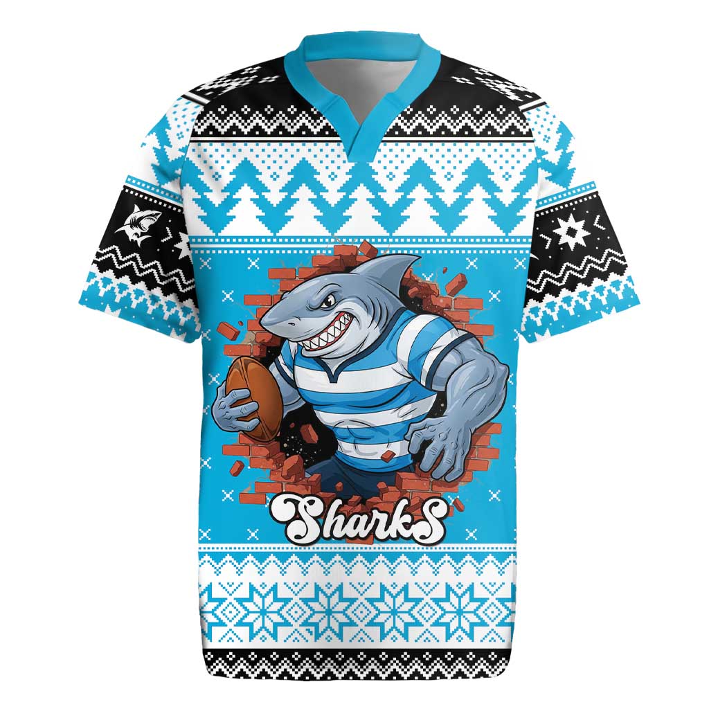 Claus Shark Strikes Personalized Rugby Jersey Christmas Rugby League Spirit - Aussie Hoodie