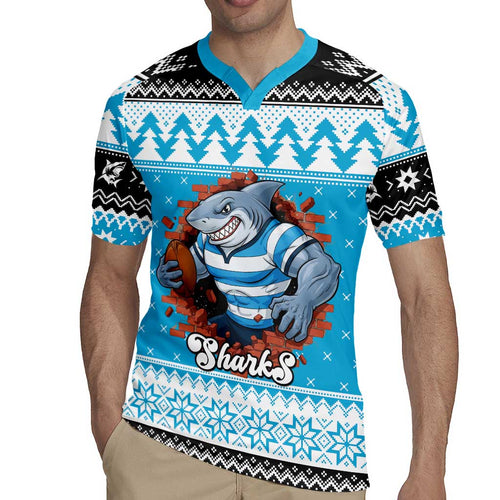 Claus Shark Strikes Personalized Rugby Jersey Christmas Rugby League Spirit - Aussie Hoodie