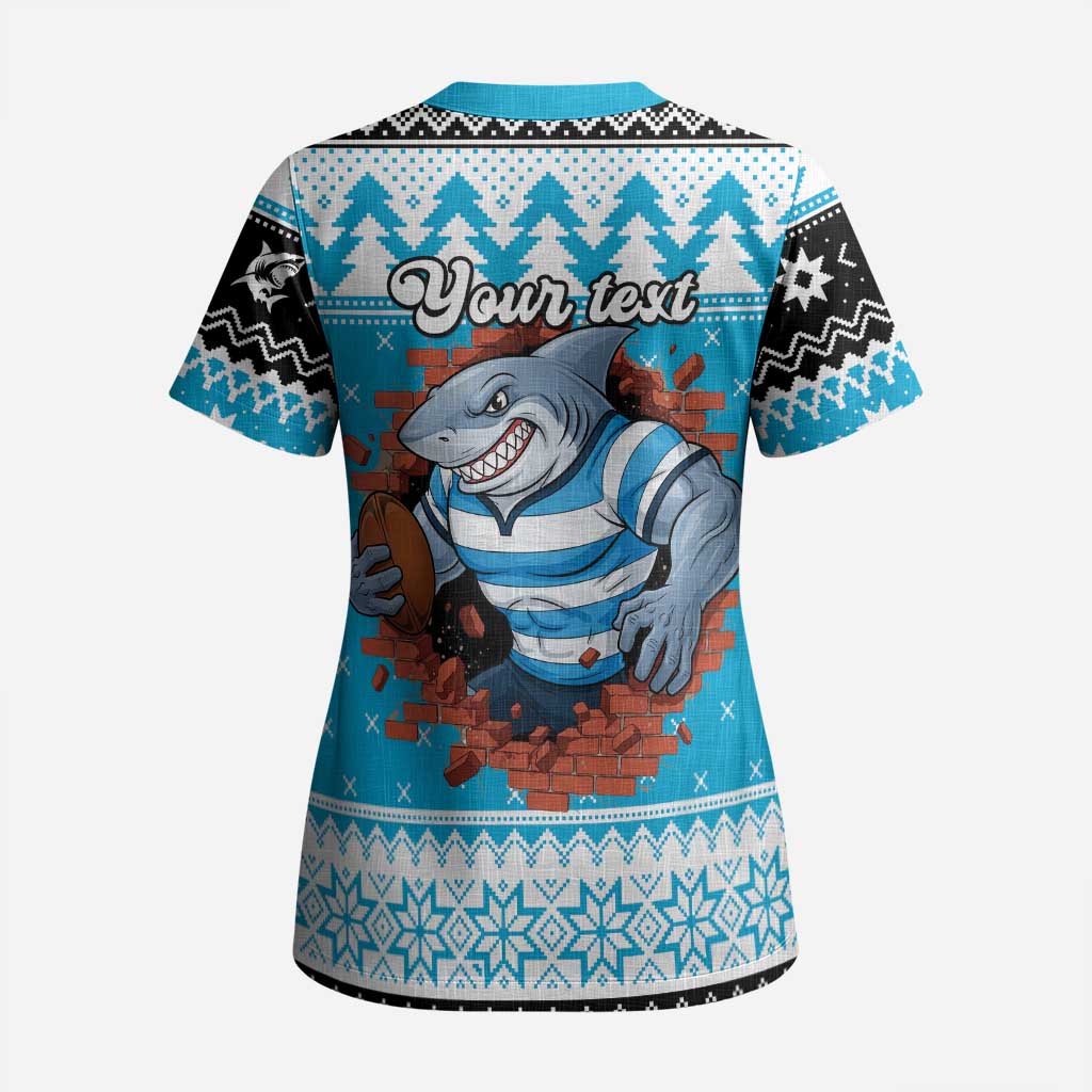 Claus Shark Strikes Personalized Scrub Top Christmas Rugby League Spirit - Aussie Hoodie