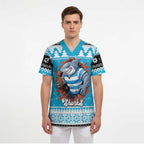 Claus Shark Strikes Personalized Scrub Top Christmas Rugby League Spirit - Aussie Hoodie