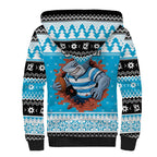 Claus Shark Strikes Personalized Sherpa Hoodie Christmas Rugby League Spirit - Aussie Hoodie