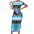 Claus Shark Strikes Personalized Short Sleeve Bodycon Dress Christmas Rugby League Spirit - Aussie Hoodie