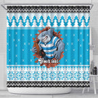 Claus Shark Strikes Personalized Shower Curtain Christmas Rugby League Spirit - Aussie Hoodie