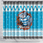 Claus Shark Strikes Personalized Shower Curtain Christmas Rugby League Spirit - Aussie Hoodie