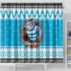 Claus Shark Strikes Personalized Shower Curtain Christmas Rugby League Spirit - Aussie Hoodie
