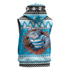 Claus Shark Strikes Personalized Sleeveless Hoodie Christmas Rugby League Spirit - Aussie Hoodie